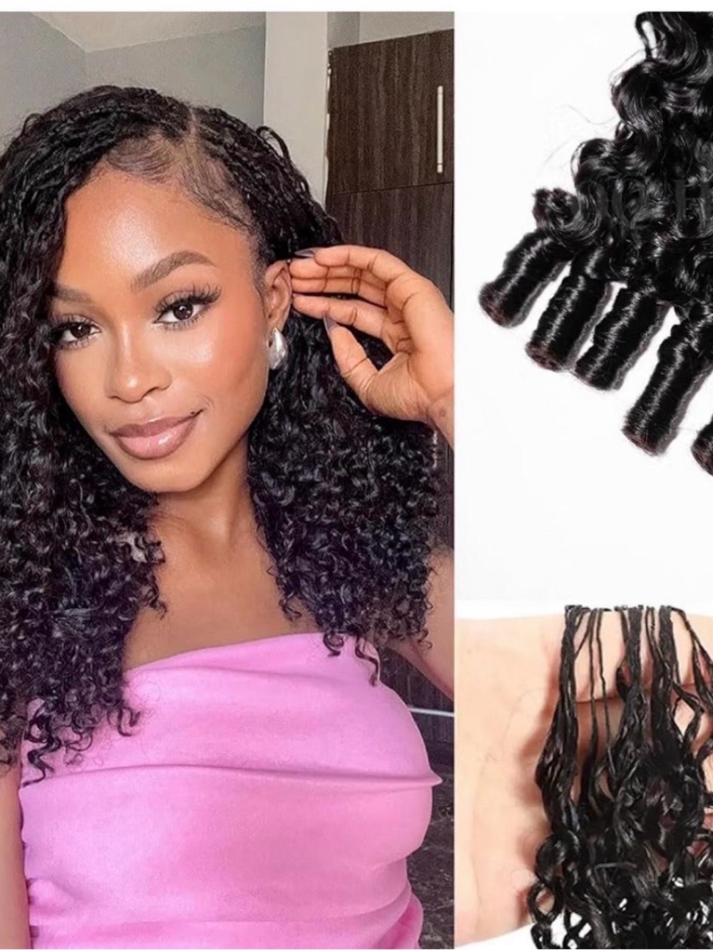 Bumerse curly feather crochet